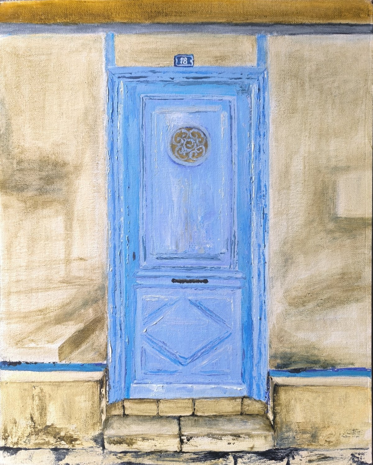 Maintenant une porte bleu, une porte élegante